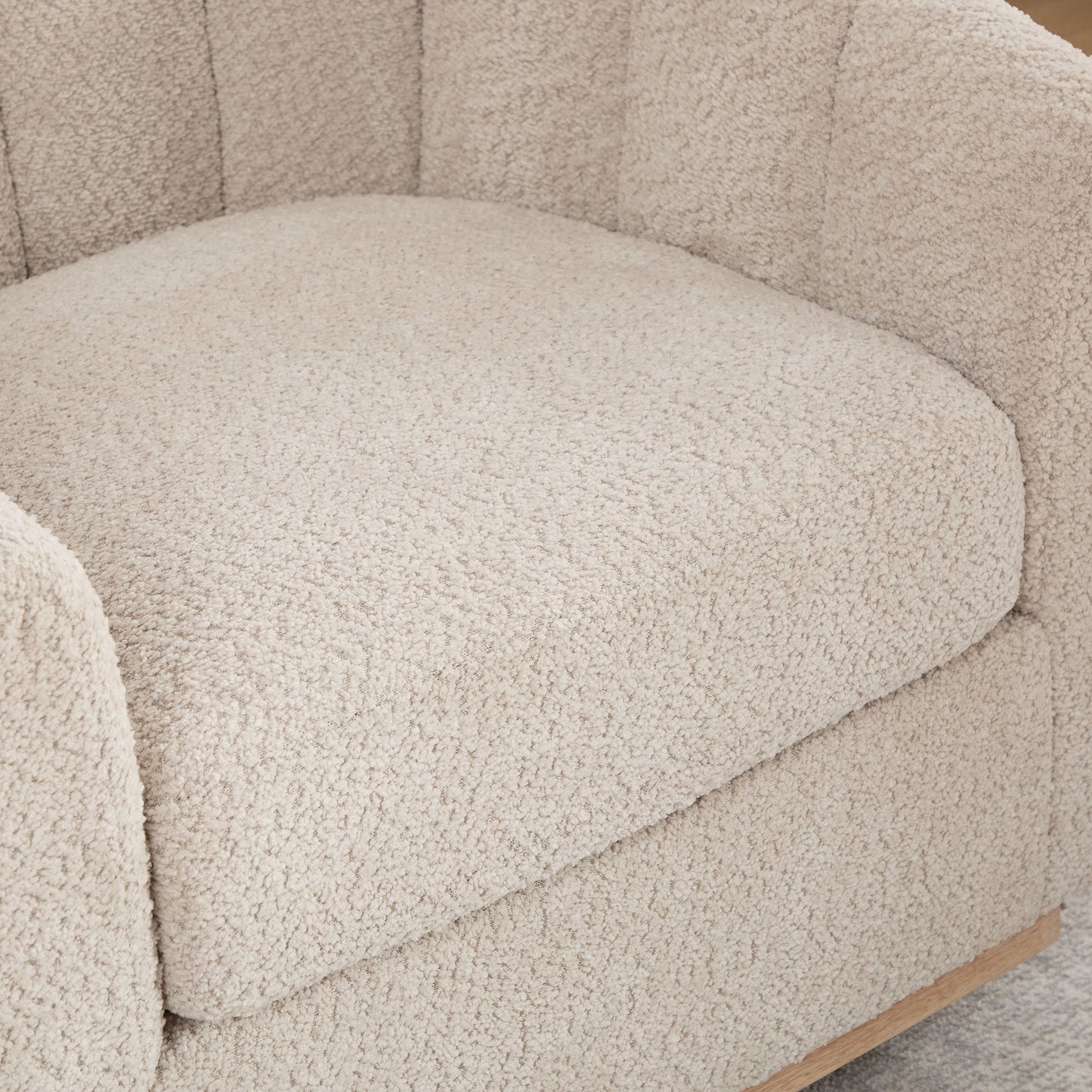 Swivel Upholstered Barrel Chair With Metal Base