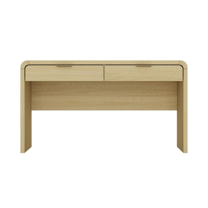 Grace - Office Desk With 2 Drawers - Oak