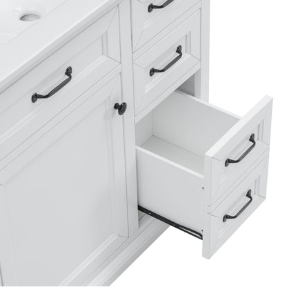 36" Bathroom Vanity With Sink, 2 Tip-Out Drawers, Soft Close Hinges
