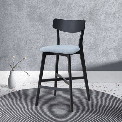 Wooden Bar Chairs Set of 2, Modern Soft Upholstered Kitchen Island Chairs