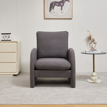 Modern Sherpa Upholstered Accent Chair, Comfortable Living Room Armchair, Lounge Chair For Bedroom, And Office