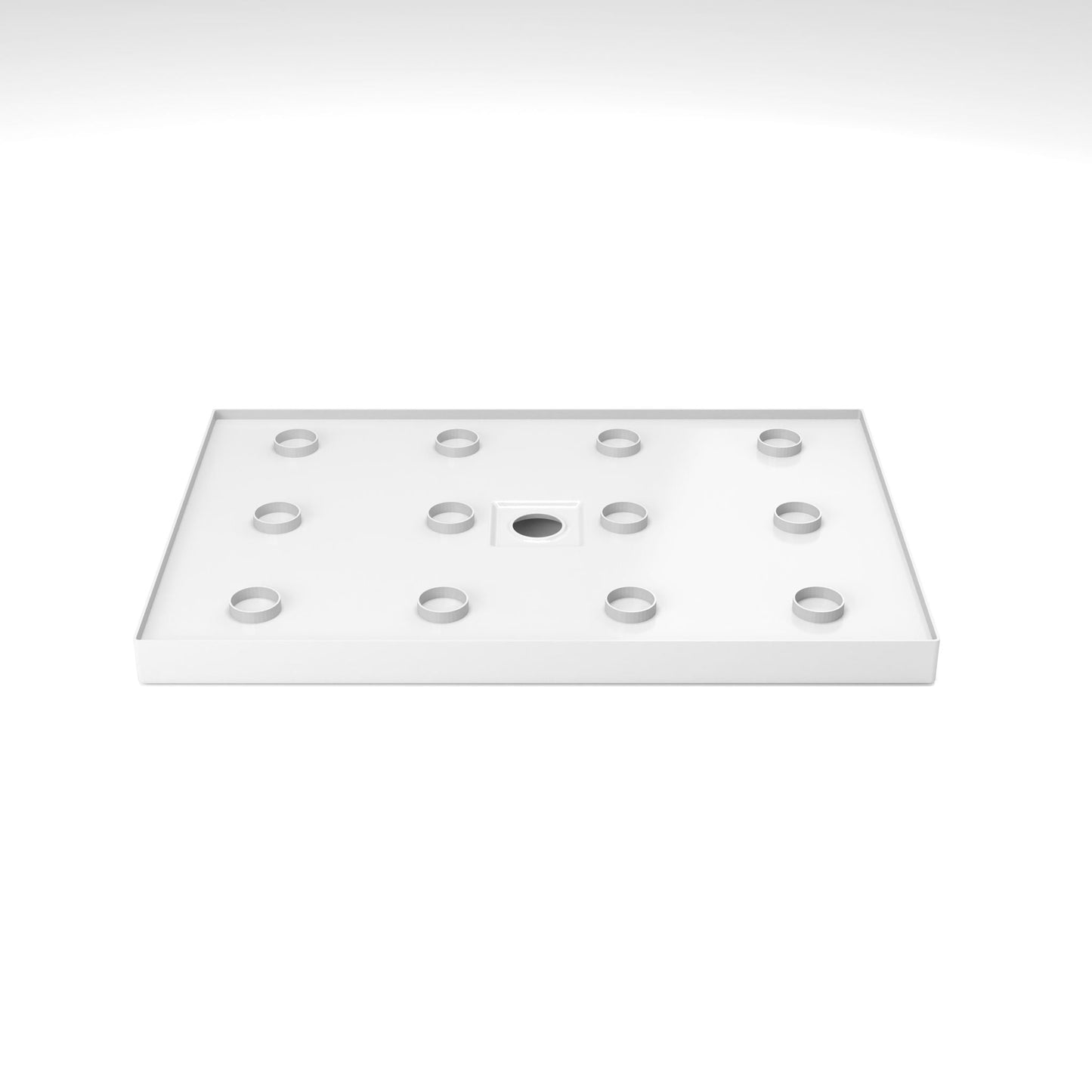 Shower Base, Center Drain With Durable Construction - Gloss White