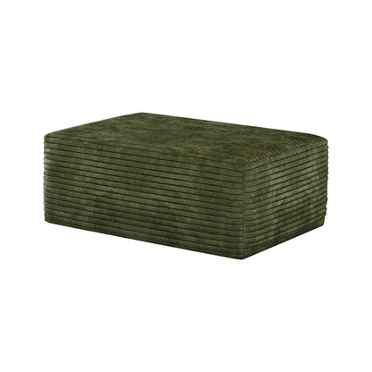 Green Plush Corduroy Sofa Ottoman