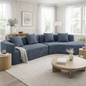 U_Style 132" Modern Sectional Sofa with Curved Design