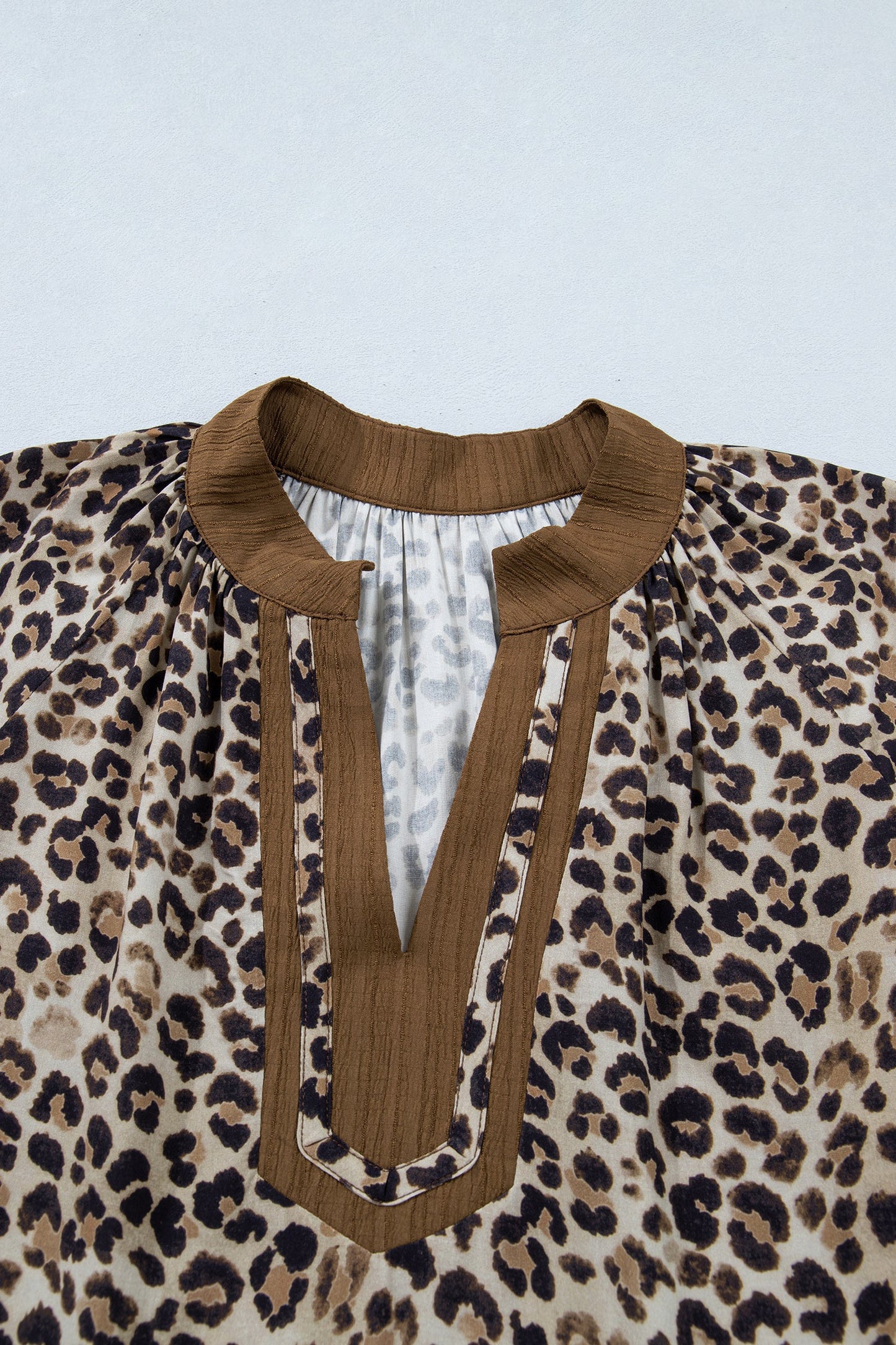 Kahlani Crinkled Colorblock Patchwork PLUS Blouse