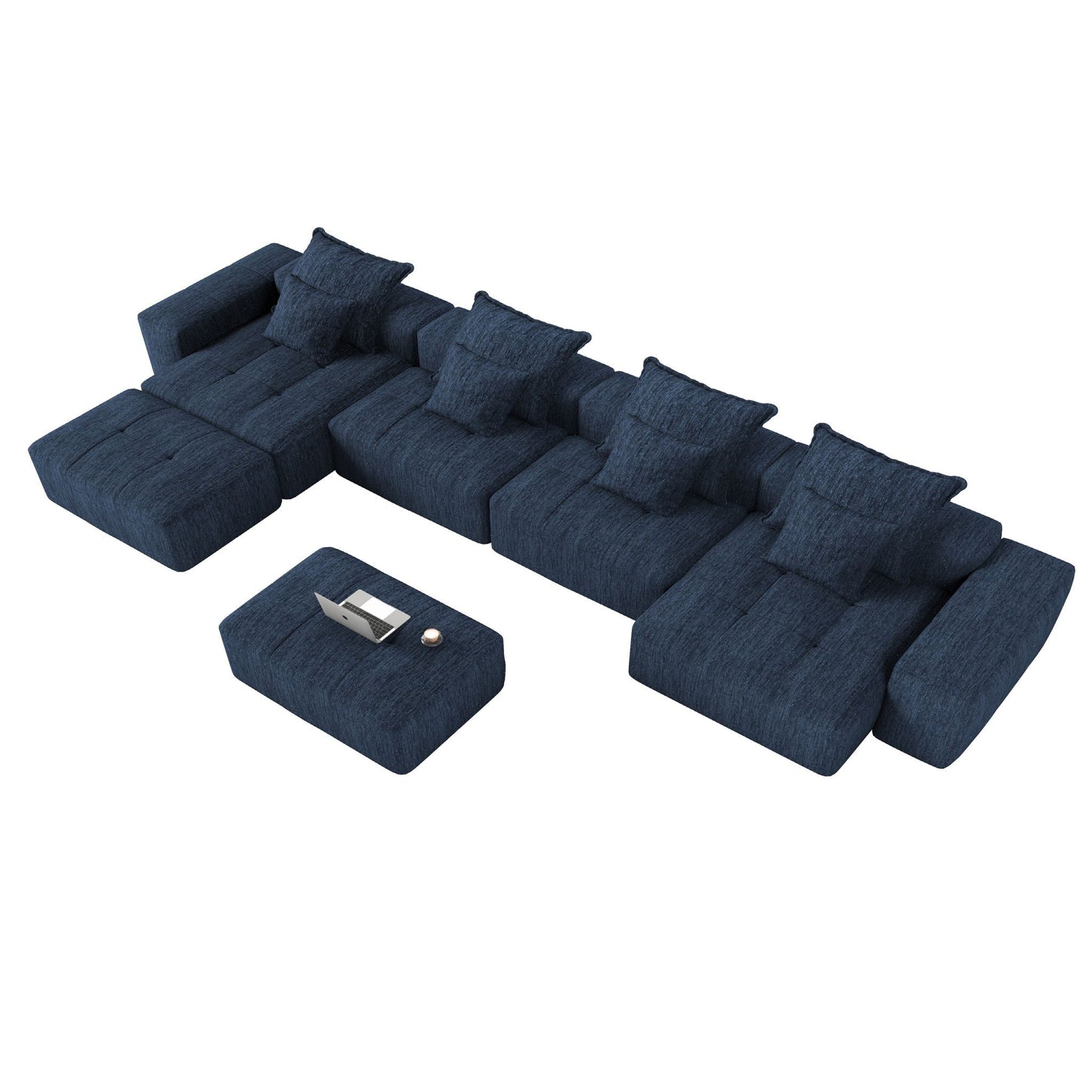 Modern Oversized DIY Combination Modular Sectional Sofa With Pillows