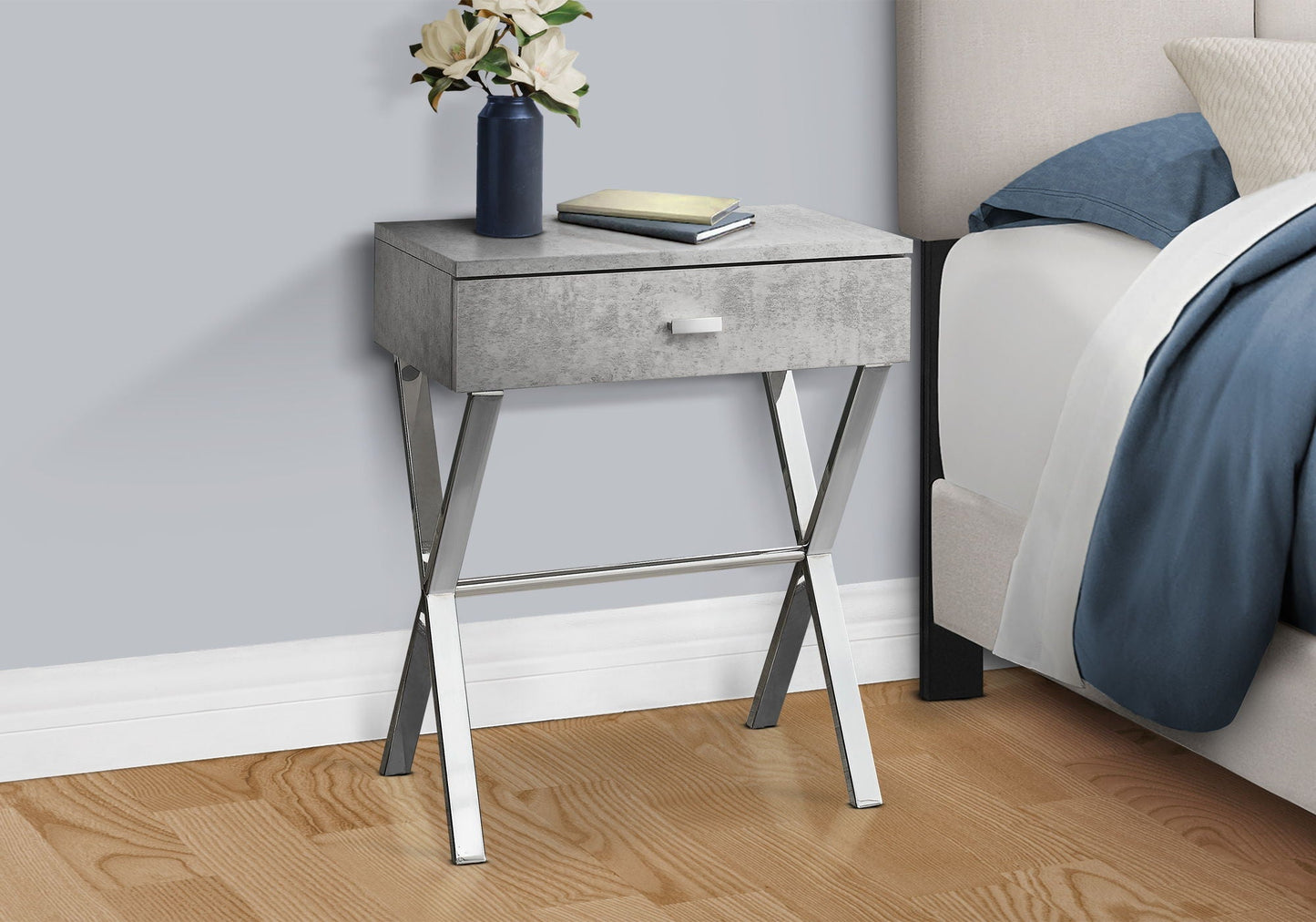 Accent Side X Table With Storage Drawer