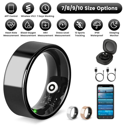 Smart Ring Health Tracker with Sleep & Fitness Monitoring