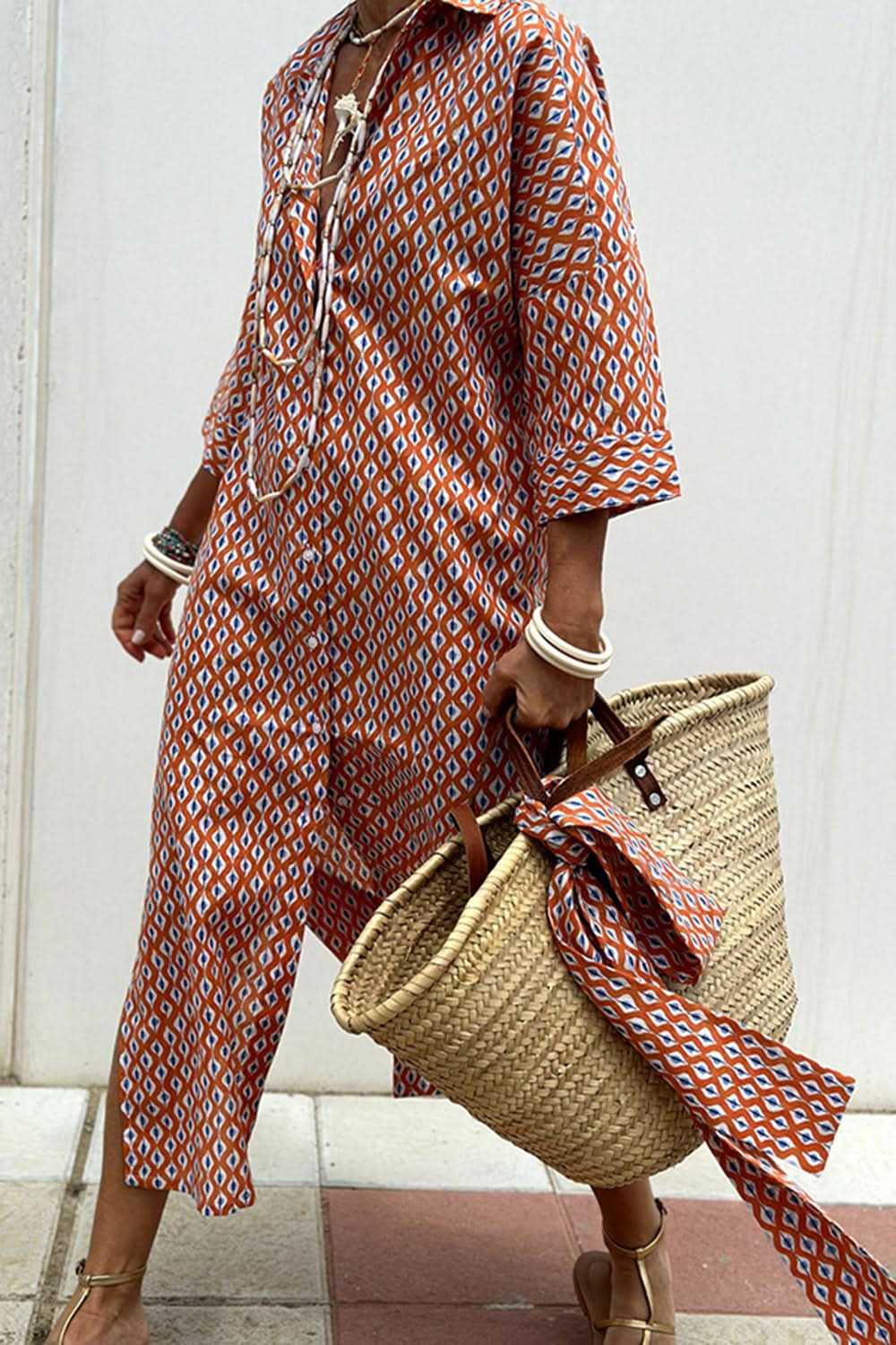 Shirts Trendsi Button-Up Dress Women's Chic Casual Polyester Mini Dress + Sleeves