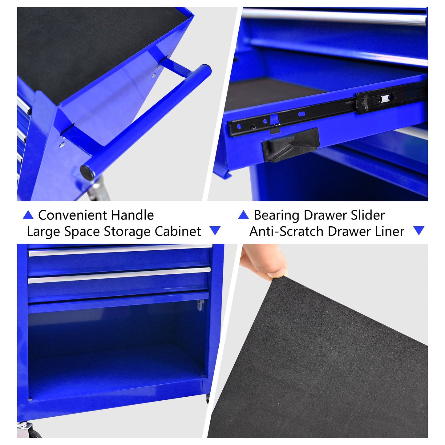 4 Drawers Multifunctional Tool Cart With Wheels