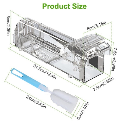 4Pcs Humane Live Mouse Trap Reusable Rat Rodent Trap Catch Release Cage Safe for Family Children Pets Easy Setup