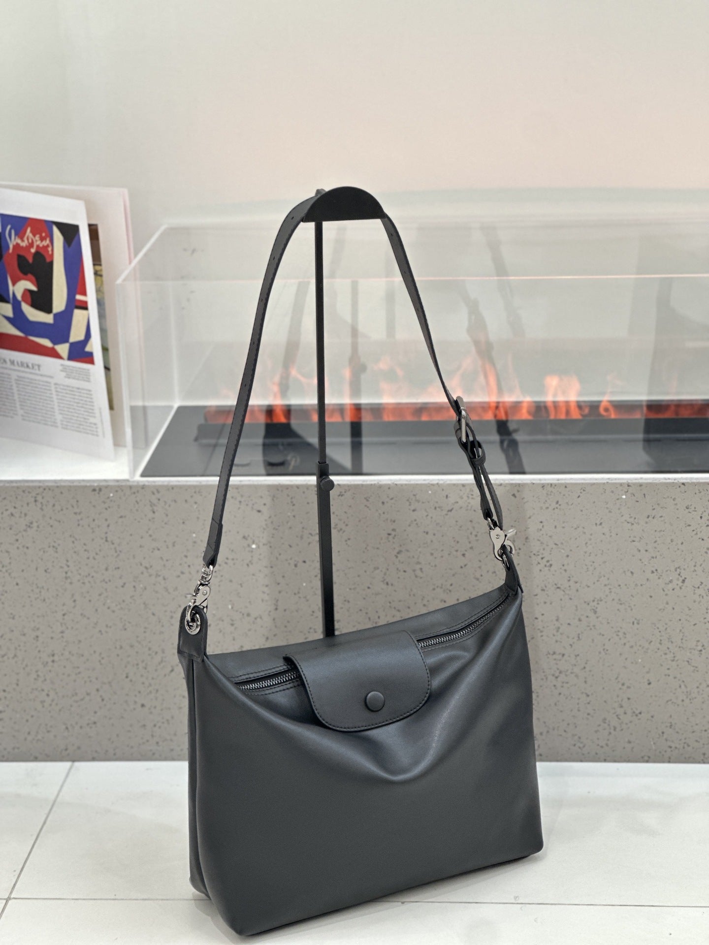Baidi Hobo Women's Single-Shoulder Bag Genuine Leather Tote Urban Simple Soft Leather Large-Capacity Daily Commuter Bag
