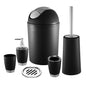Bathroom Accessories Set 6 Pcs Bathroom Set Ensemble Complete Soap Dispenser Toothbrush Holder Tumbler Soap Dish Toilet Cleaning Brush Trash Can