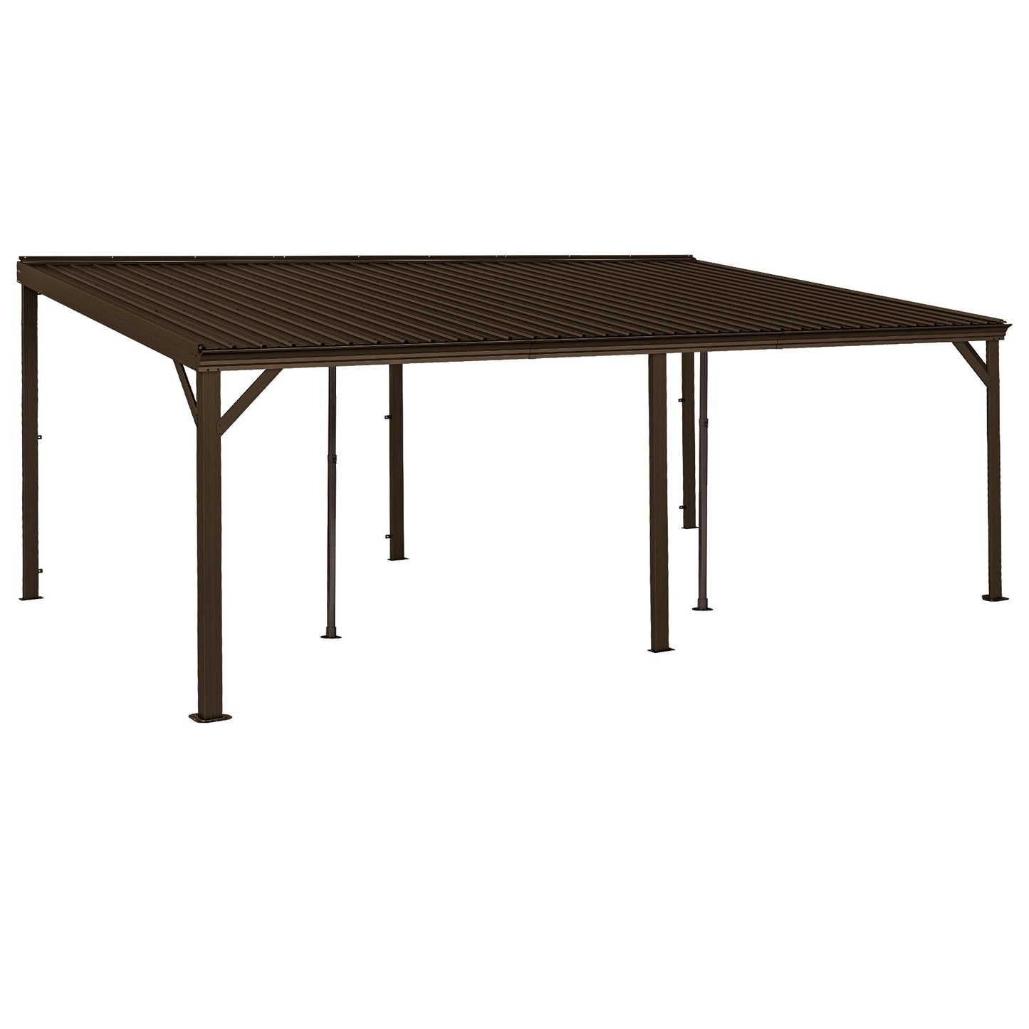 12x20FT Lean To Gazebo with Steel Roof