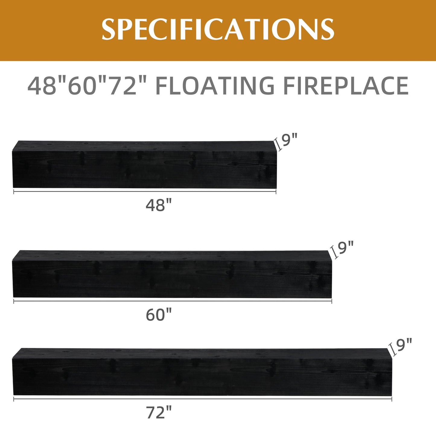 Fireplace Mantel Floating Shelf For Home Decor