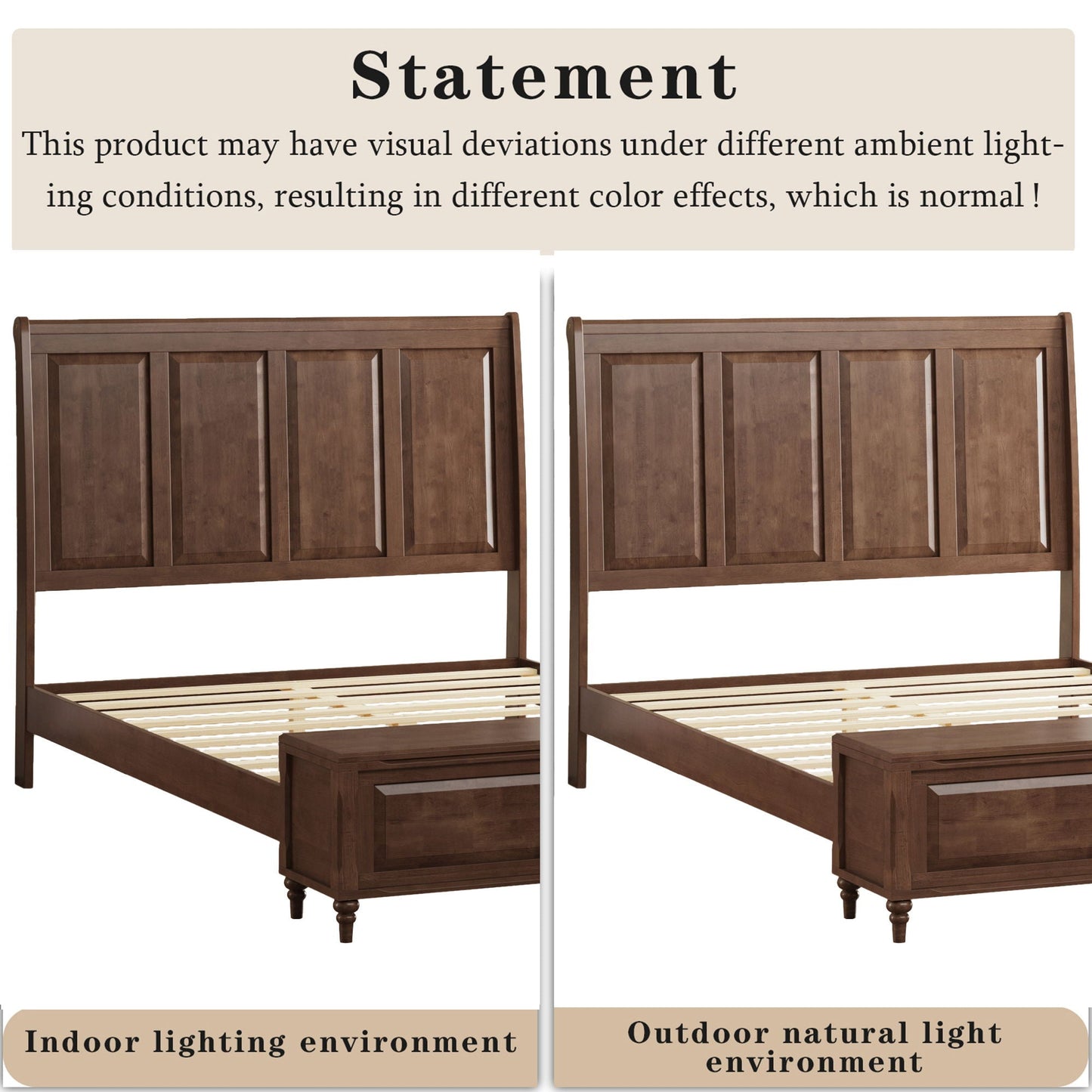 Sleigh Bed Frame With Tall Headboard And Storage Bench
