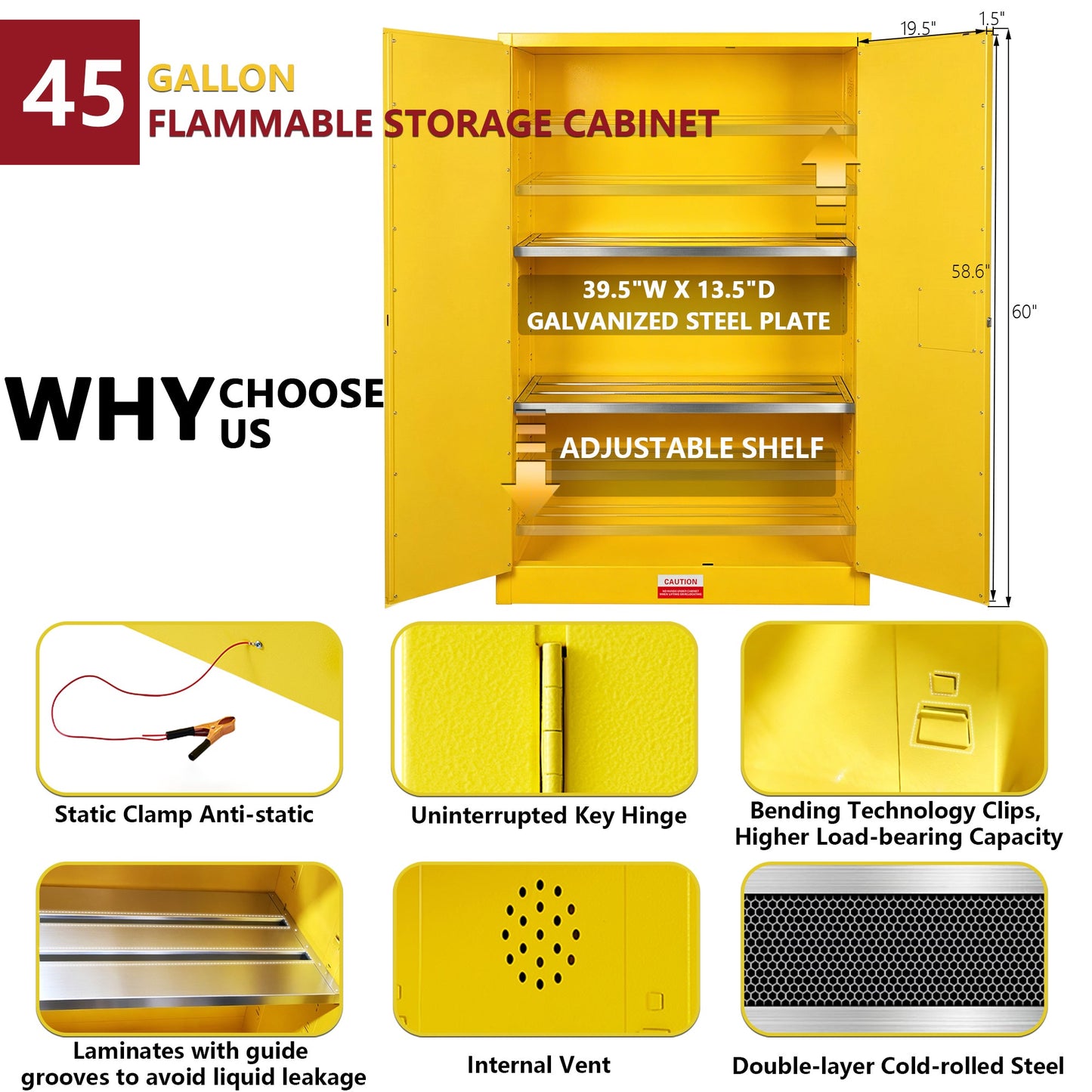 45 Gal Flammable Safety Cabinet