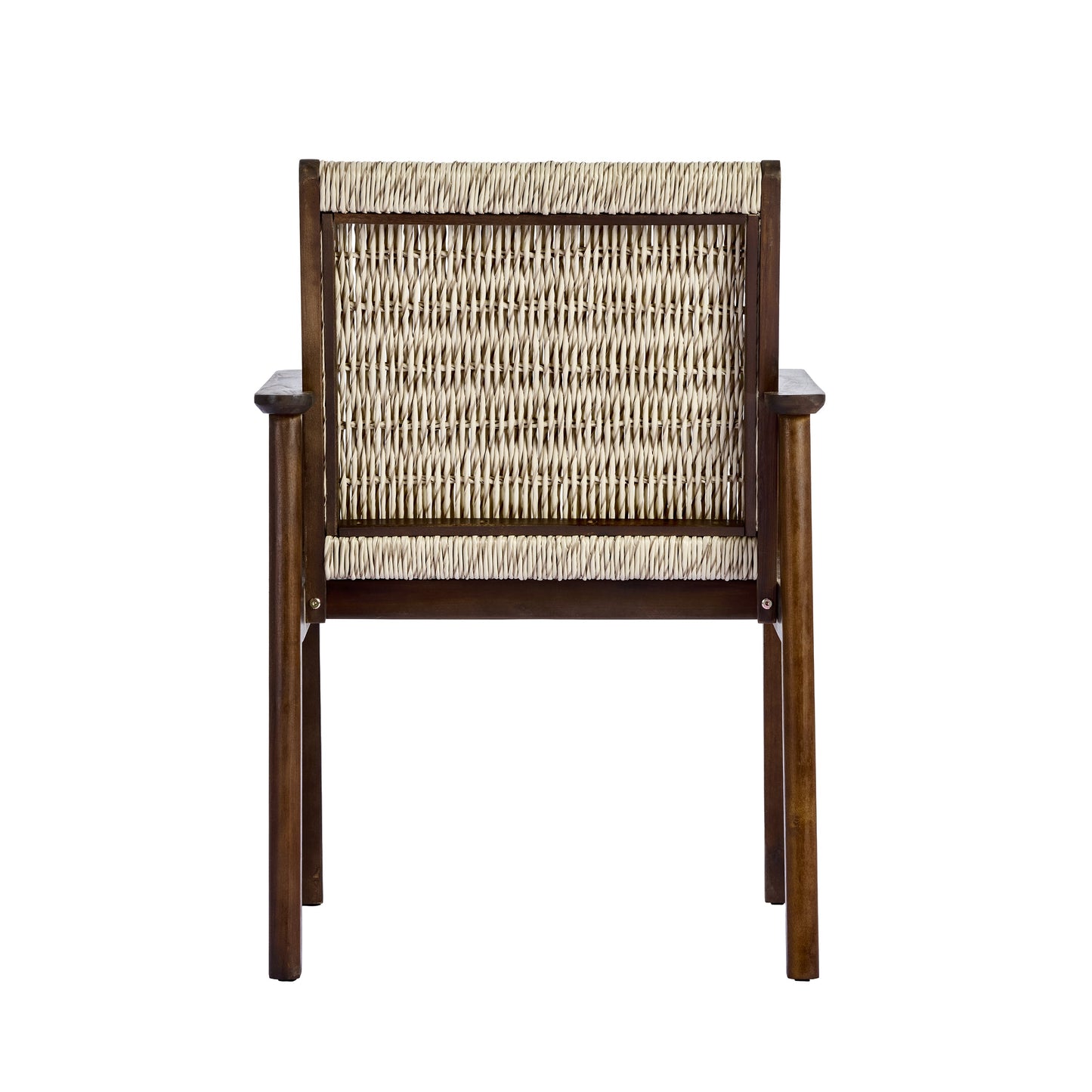 Outdoor Dining Chair Set with Acacia Wood & Wicker Rattan