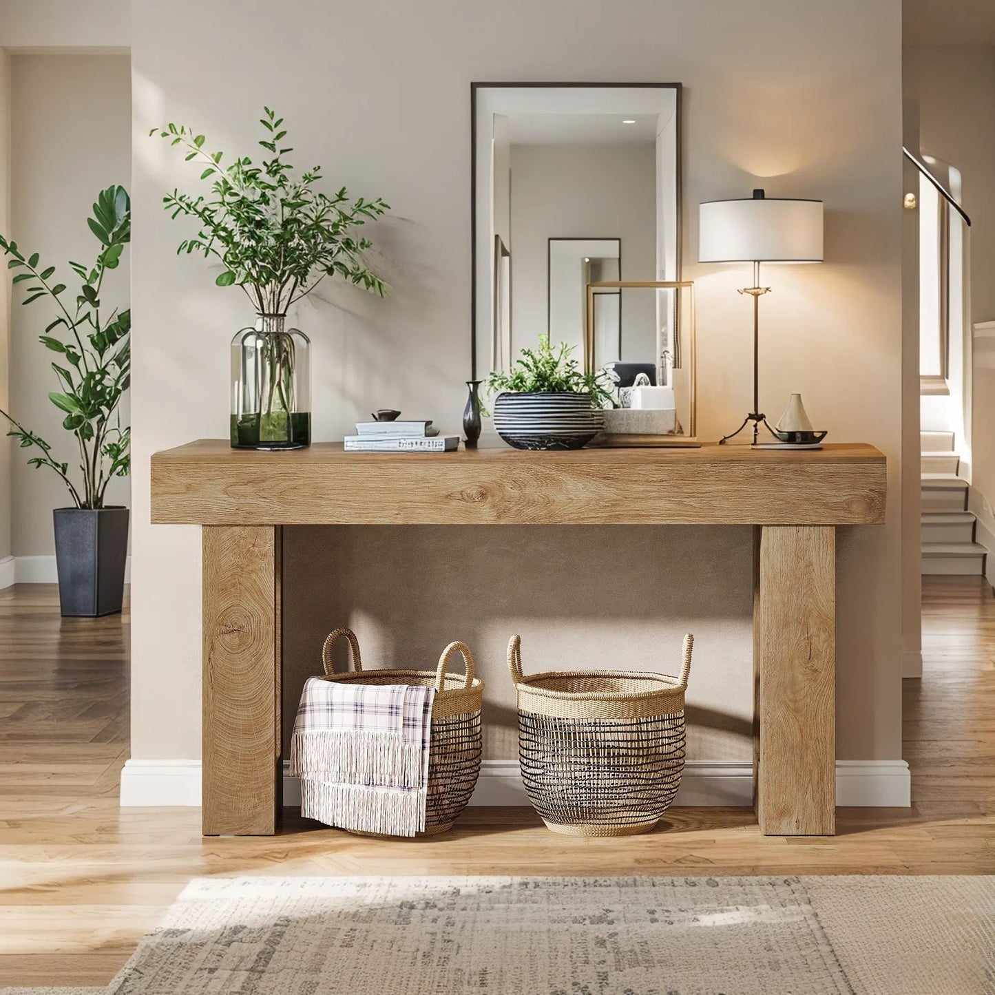 Console Table, Extra Long Narrow Sofa Table for Living Hallway