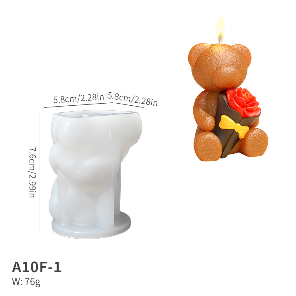 Rose Love Bear Candle Mould Diy Easter