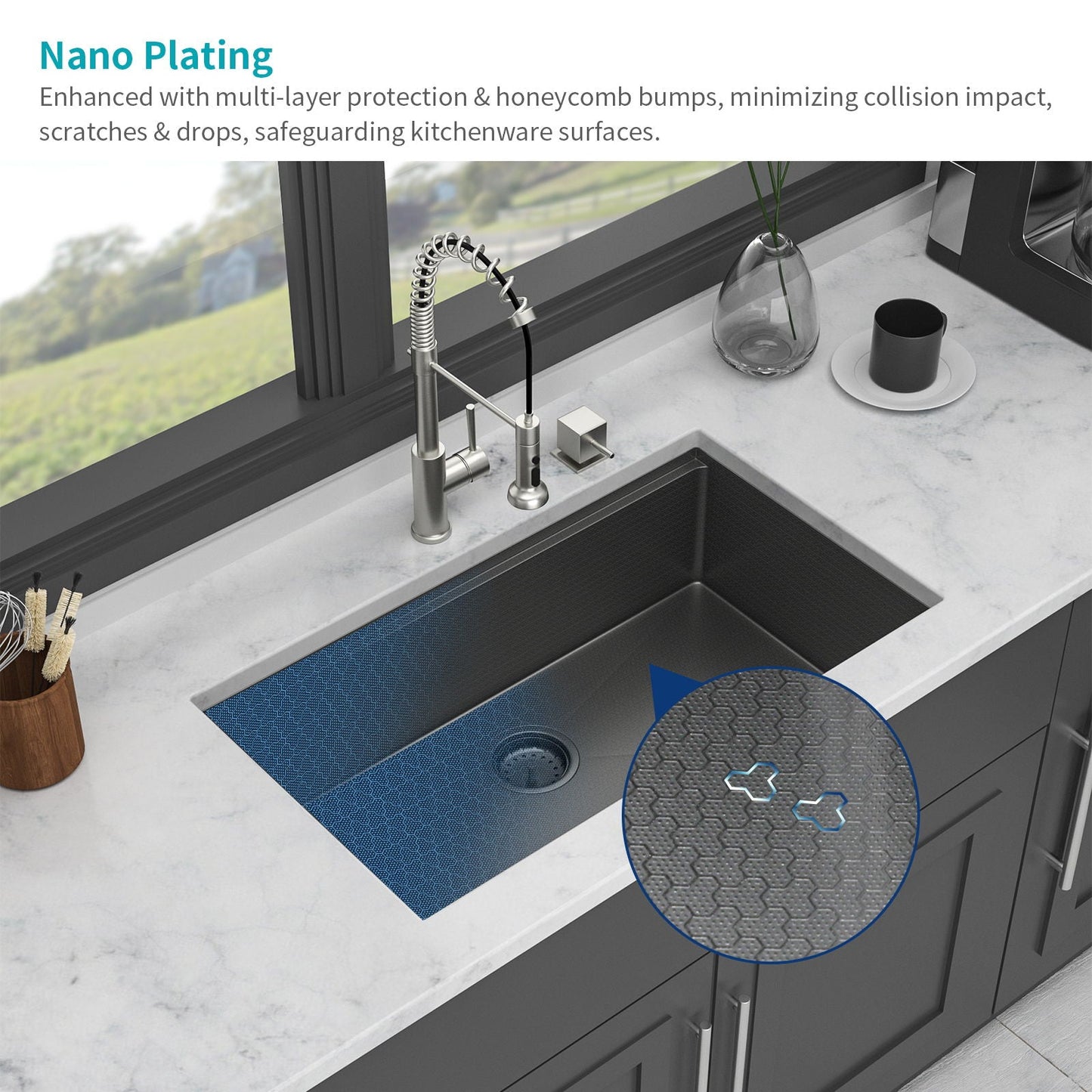 Workstation Kitchen Sink, Single Bowl Undermount