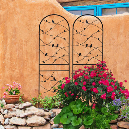 2 Pack Metal Garden Trellis 71" x 19.7" Rustproof Outdoor Plant Support