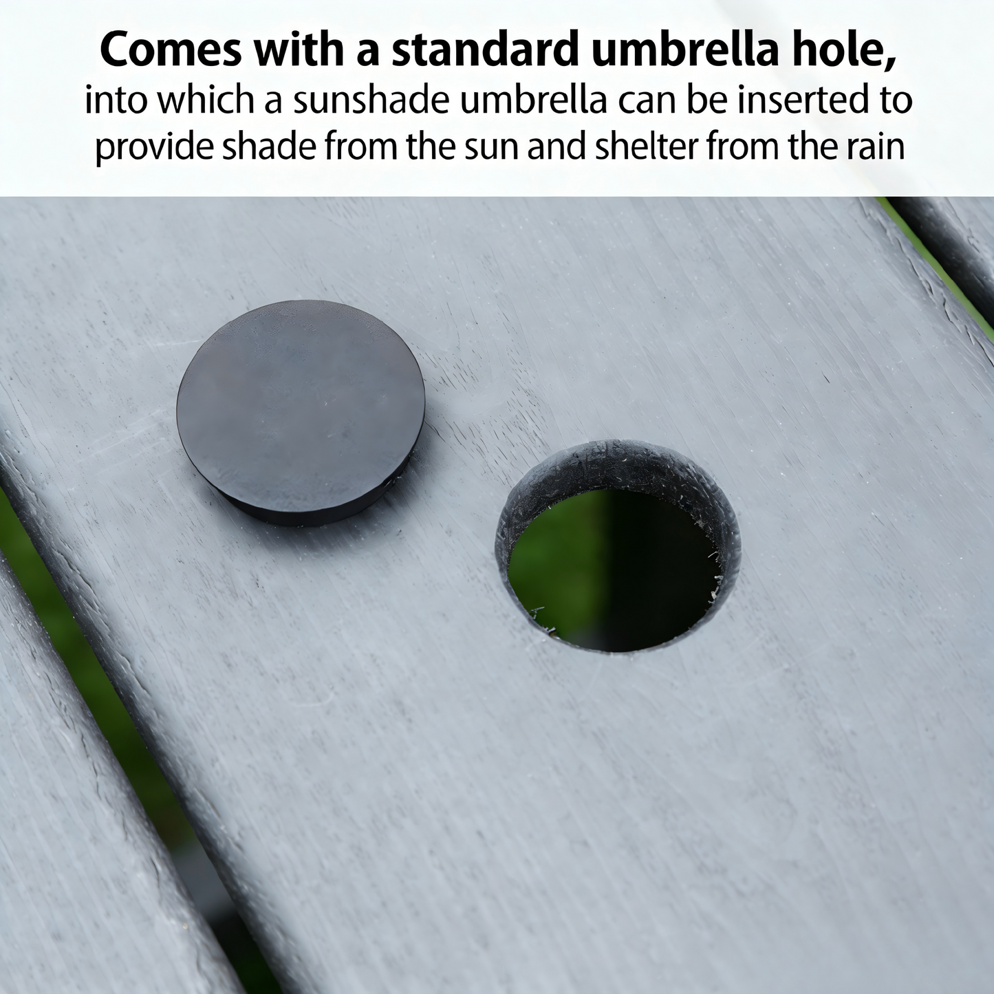 HDPE Patio Dining Family Table with Umbrella Hole