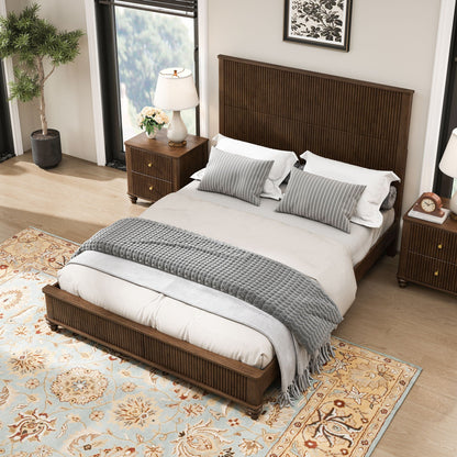 Platform Bed Frame With Tall Headboard