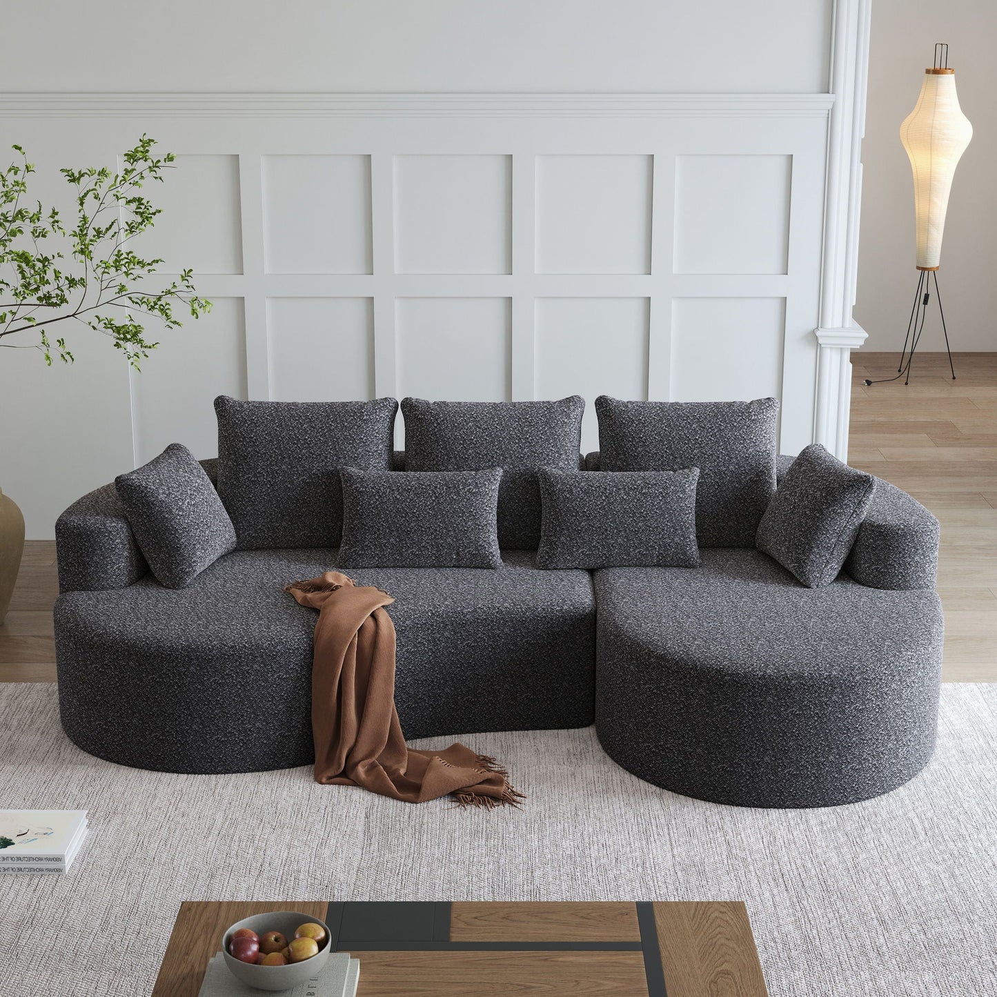 Curved Oversized Sectional Sofa With Extra Deep Seat
