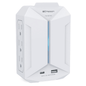 Emerson 6-Outlet + USB Wall Charger with Surge Protection and LED Lighting