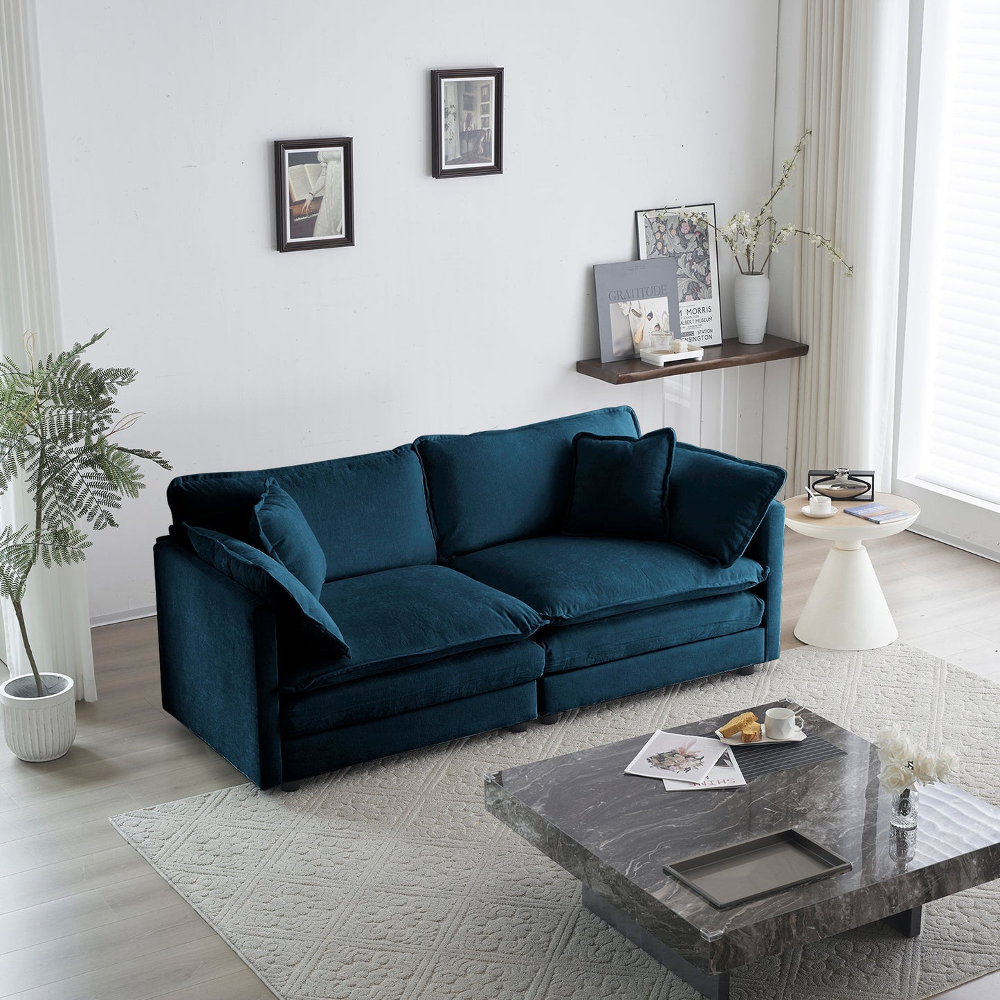 Modern Fabric Loveseat Sofa Couch for Living Room