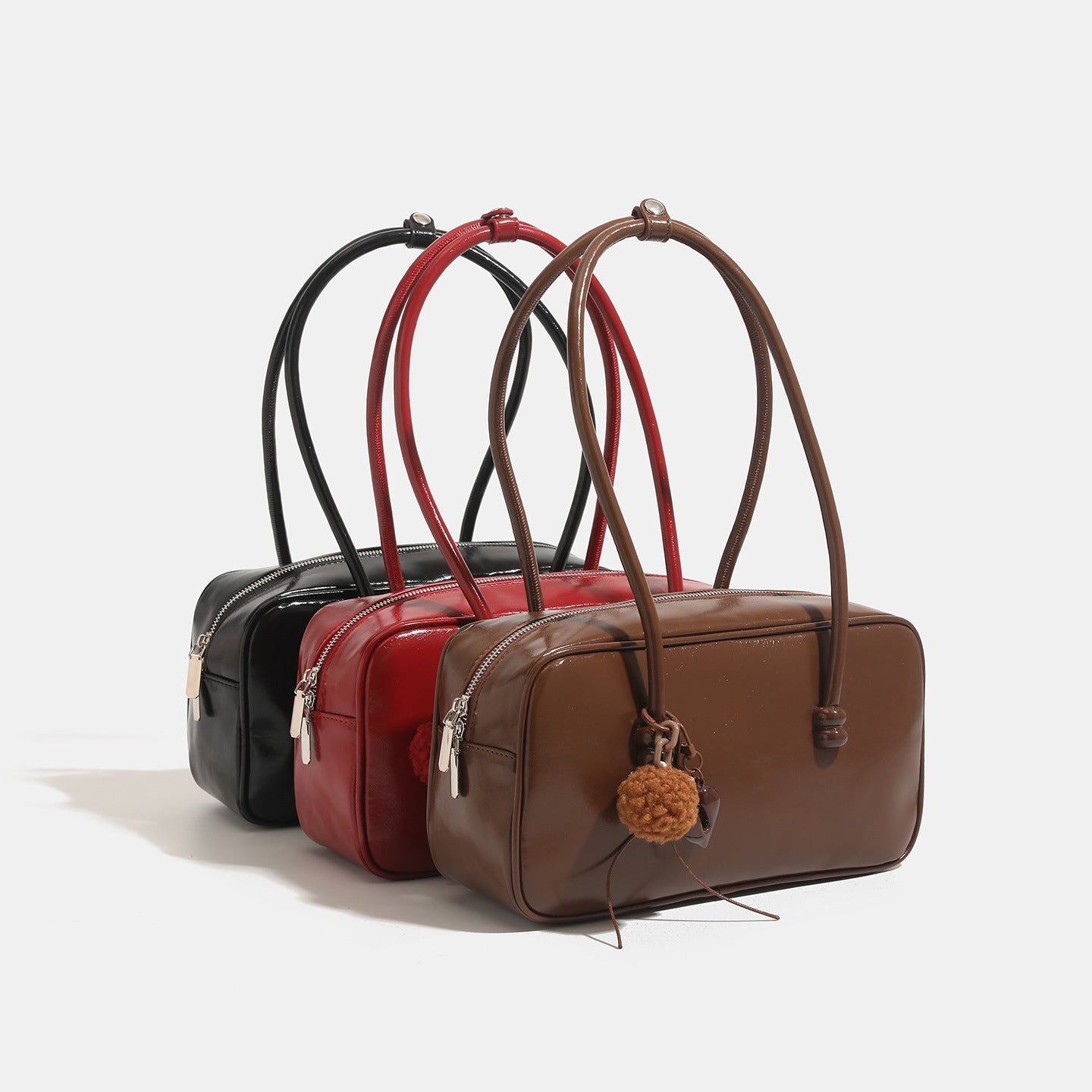 Womens Sophisticated Red Large-capacity Underarm Shoulder Bag