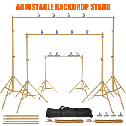 6.5×10ft Photography Backdrop Stand – Adjustable Studio Support Set