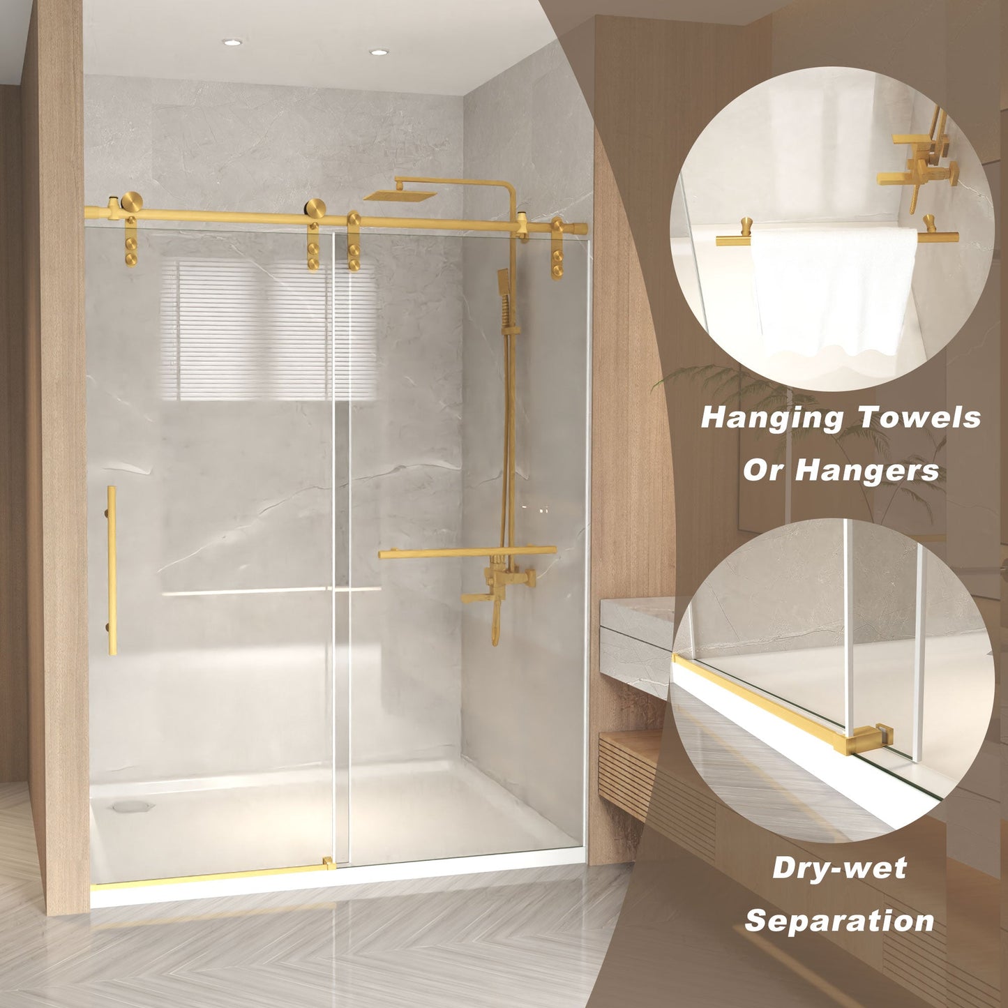 44-48" x 76" Frameless Sliding Shower Door