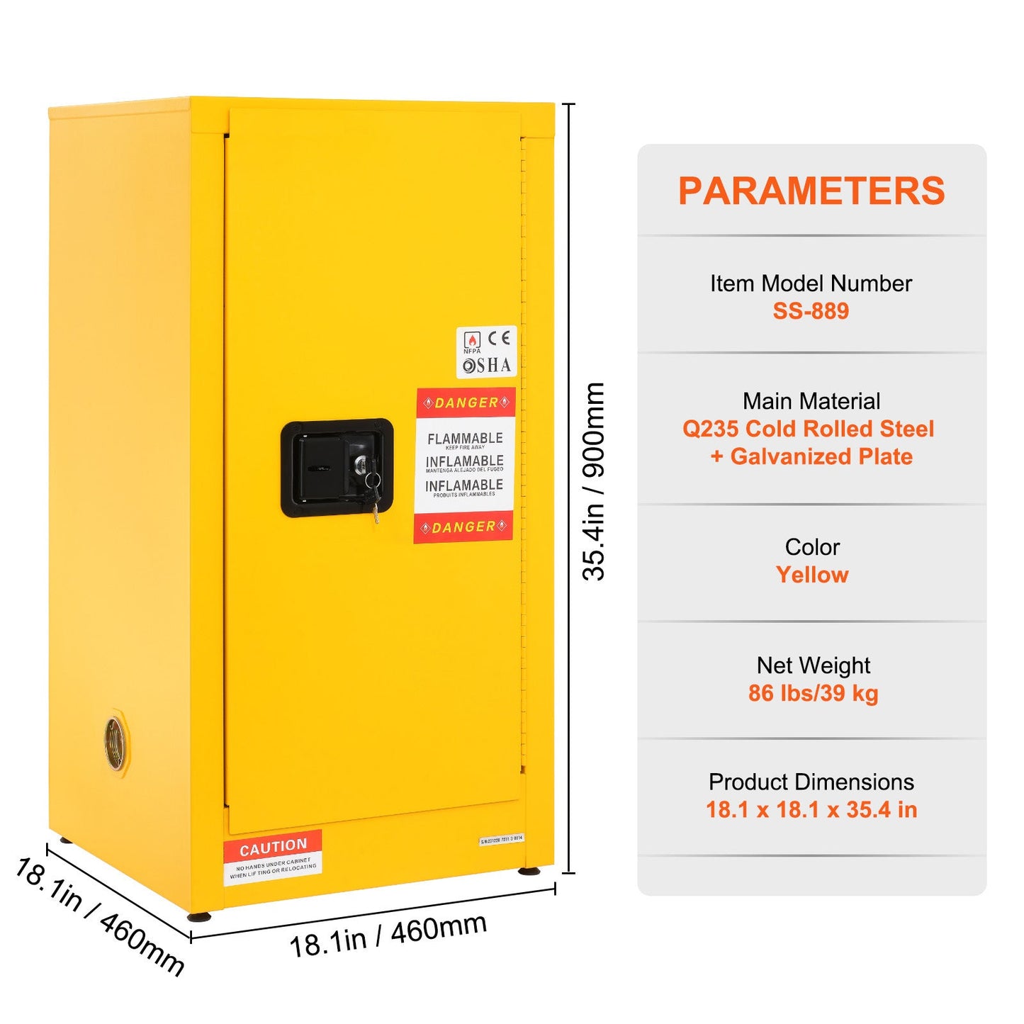 Galvanized Steel Flammable Storage Cabinet