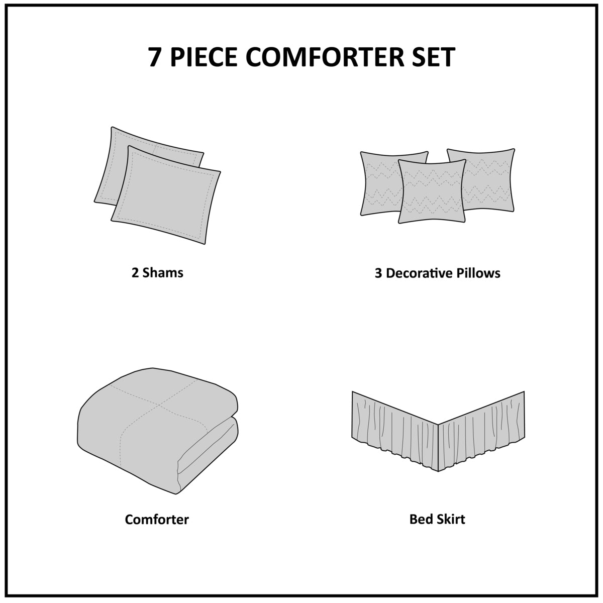 7 Piece Faux Suede Comforter Set Blue California King