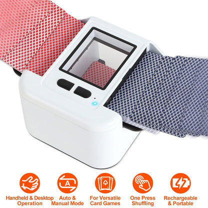 2 Deck Rechargeable Automatic Card Shuffler Professional Card Shuffler for for Texas Hold\'em Poker UNO with Auto Manual Mode Handheld Desktop
