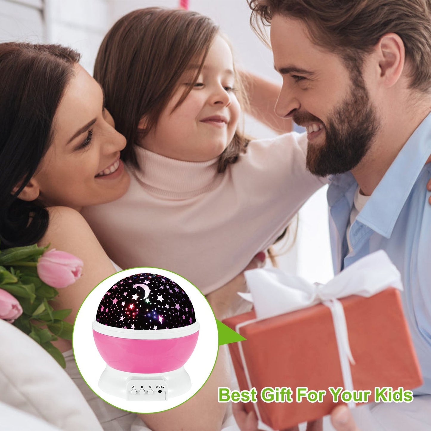 LED Star Sky Projector Night Light Kids Rotating Starry Night Lamp USB Sleep Light Xmas Gift