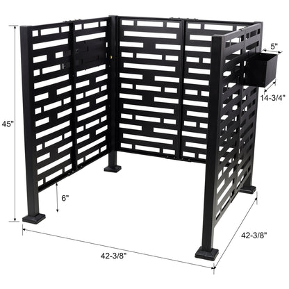 3.5x3.5FT Metal Air Conditioner Privacy Fence with Planter Boxes