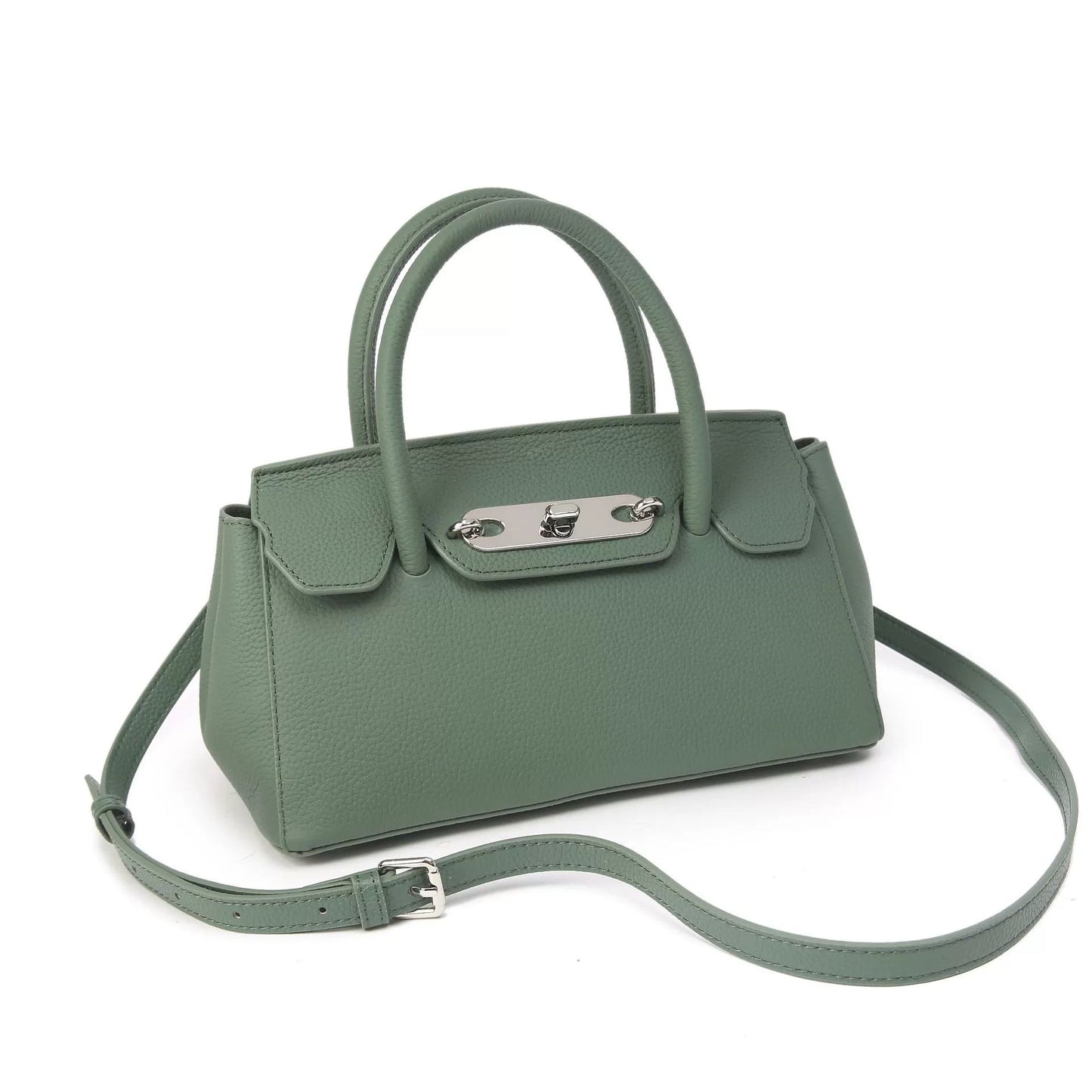 Baidi Leather Women's Bag 2025 New Platinum Bag, Premium Kelly Bag, Top Layer Cowhide Handbag, Shoulder And Crossbody Bag
