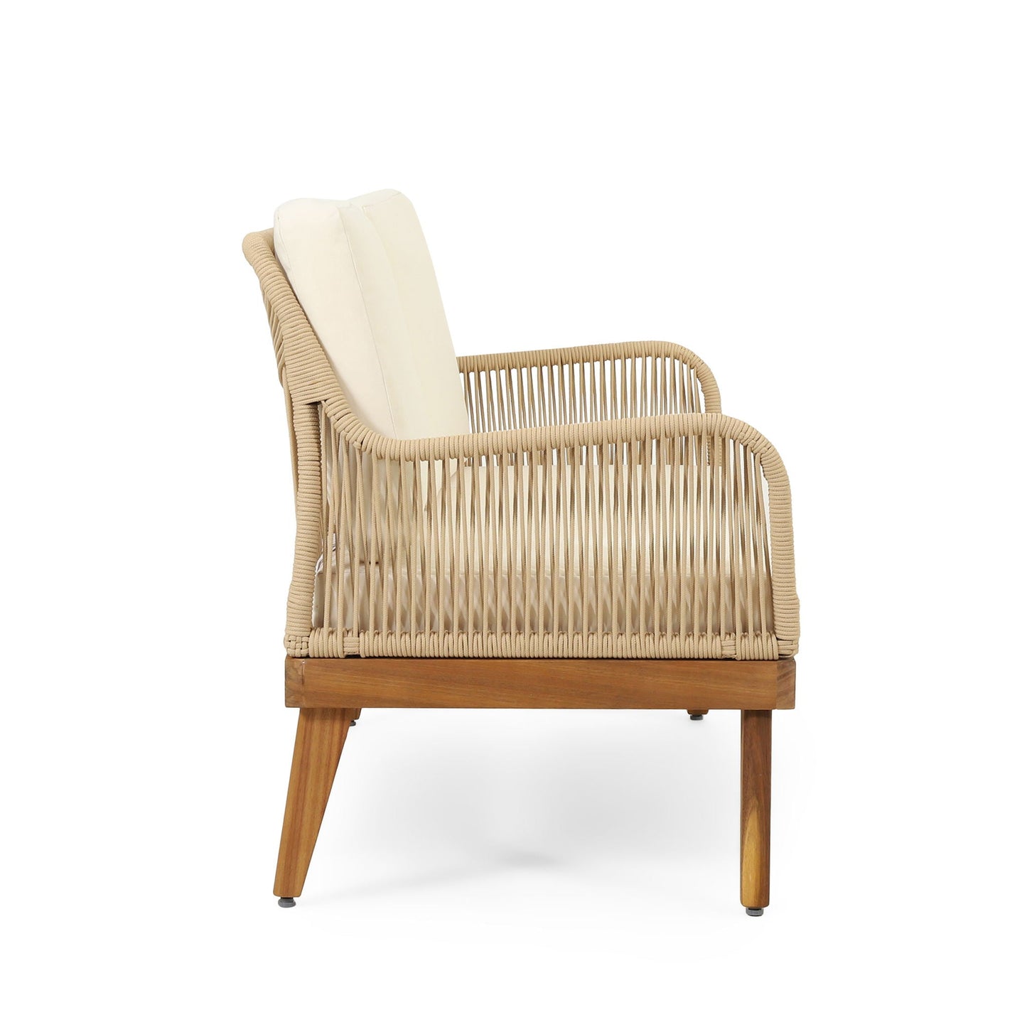 Hueber Outdoor And Rope 4 Seater Chat Set With Cushions - Teak