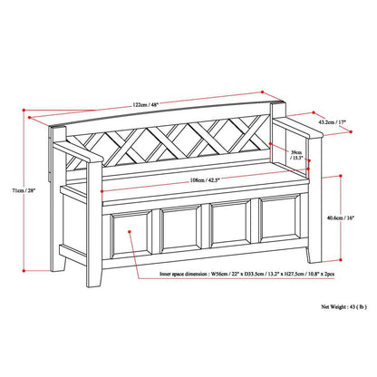 Amherst - Compact Entryway Storage Bench