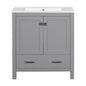 Bathroom Vanity With Single Sink, Combo Cabinet Undermount Sink, Bathroom Storage Cabinet With Two Doors And A Drawer, Soft Closing, Multifunctional Storage, Solid Wood Frame