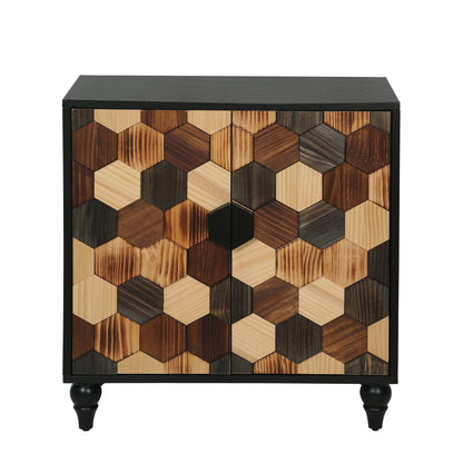 30.31" Modern Accent Cabinet with Honeycomb Pattern