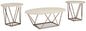 Tarica - Occasional Table Set (Set of 3) - White / Metallic