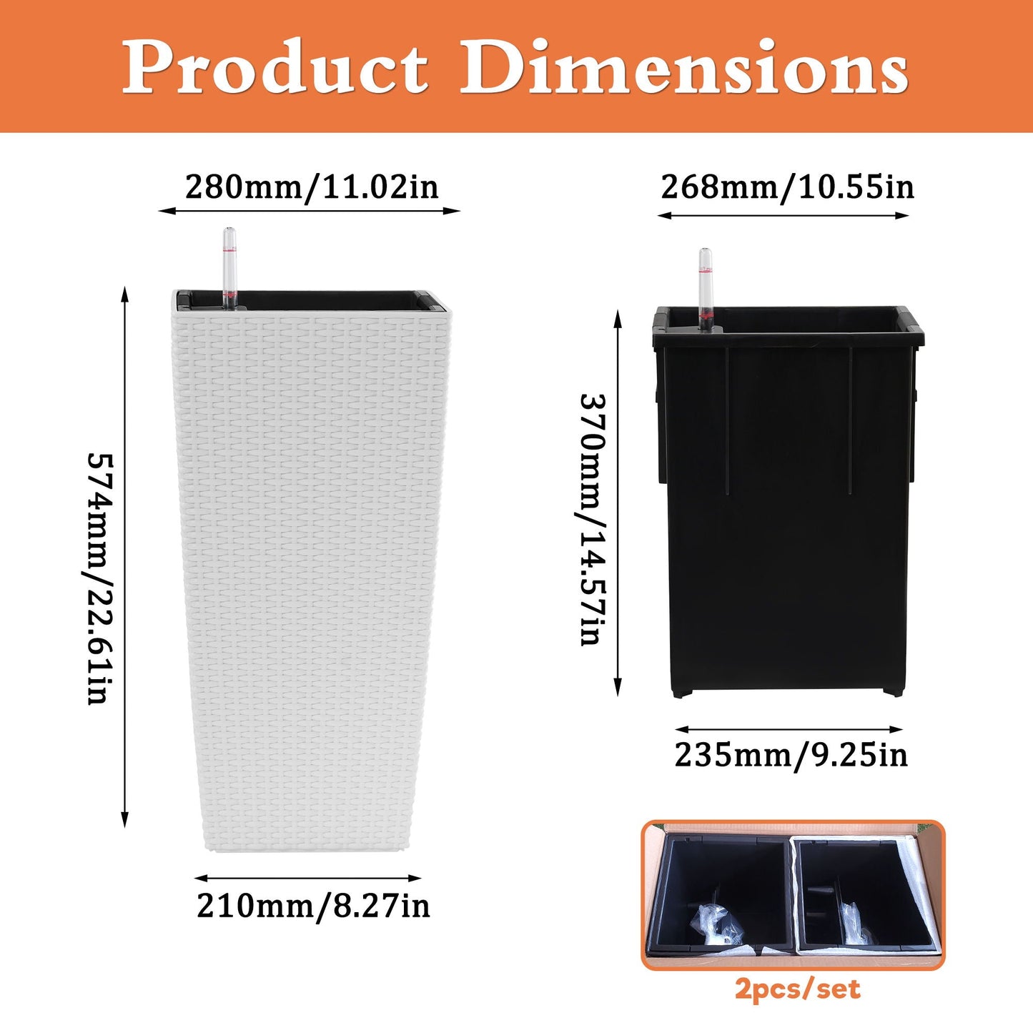 Indoor Outdoor Planter With Automatic Watering System