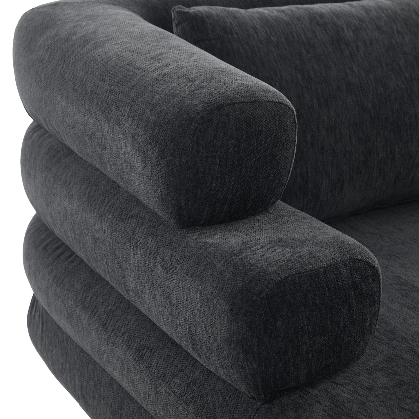 Oversized Chaise Lounge Sofa Bed with Deep Seat and Layered Armrests