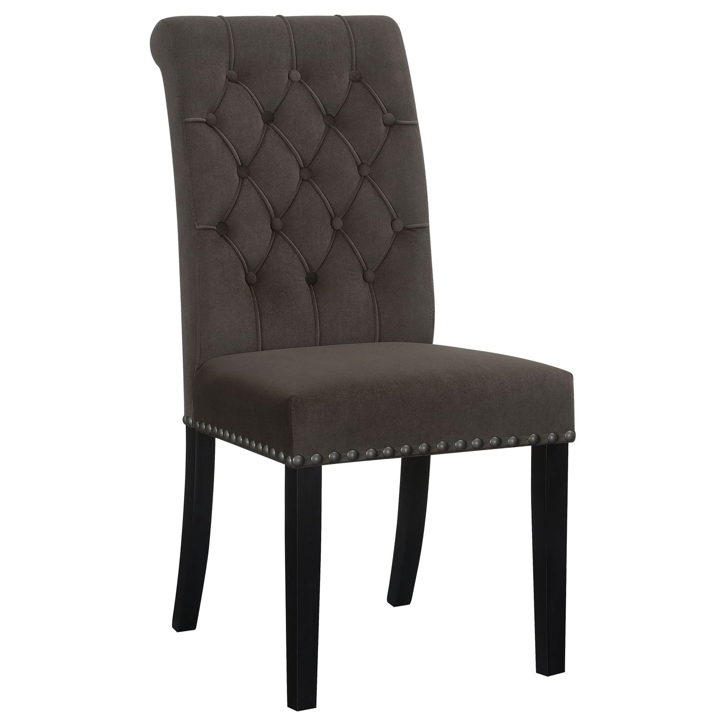 Side Chairs With Tufting Nailhead Trim (Set of 2) - Brown