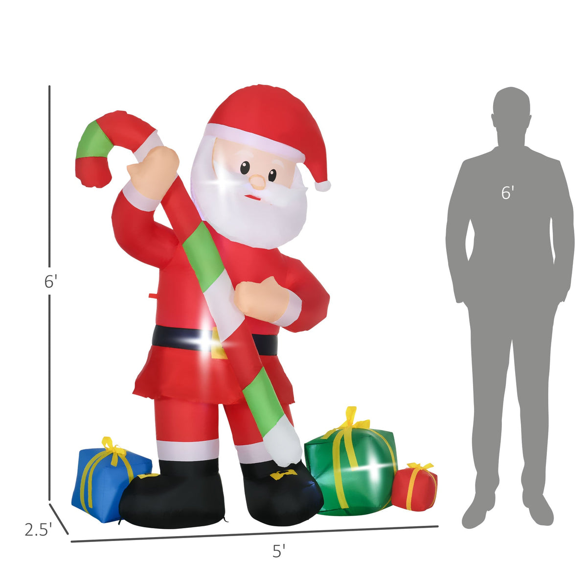 HOMCOM 6ft Christmas Inflatables Outdoor Decorations
