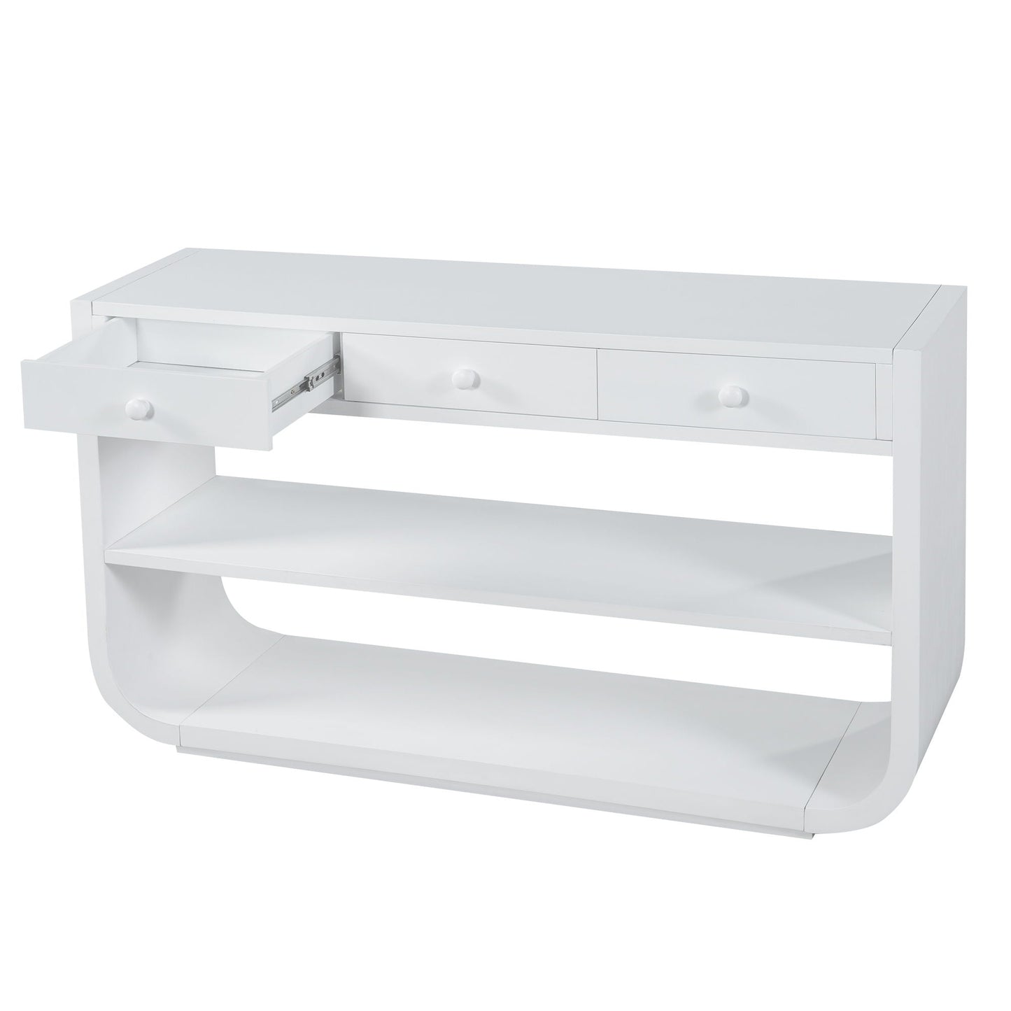 Console Table With 3 Soft Close Drawers & 2 Open Shelves